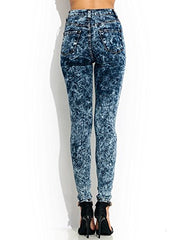 High-Waisted Acid Wash Jeans