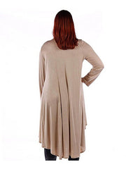 Fall Essentials Plus Size High Low Draped Cardigan (4X-6X)