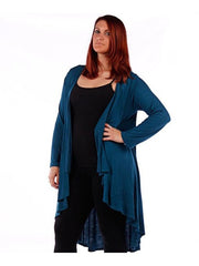 Fall Essentials Plus Size High Low Draped Cardigan (4X-6X)