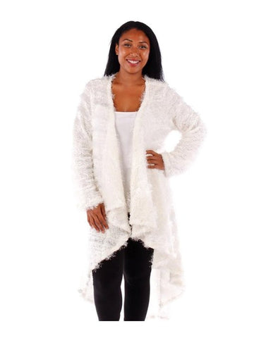Fall Essentials Plus Size Open Front Fuzzy High Low Cardigan