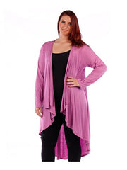 Fall Essentials Plus Size High Low Draped Cardigan (4X-6X)