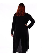 Fall Essentials Plus Size High Low Draped Cardigan (4X-6X)