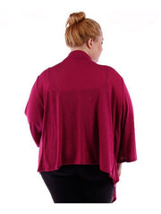 Fall Essentials Plus Size Open Front Solid Basic Waterfall Cardigan (4X-6X)