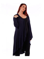 Fall Essentials Plus Size High Low Draped Cardigan (4X-6X)