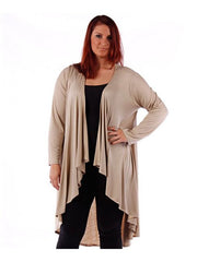 Fall Essentials Plus Size High Low Draped Cardigan (4X-6X)
