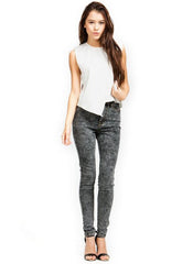 High-Waisted Acid Wash Jeans