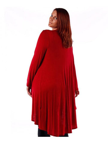 Fall Essentials Plus Size High Low Draped Cardigan (4X-6X)