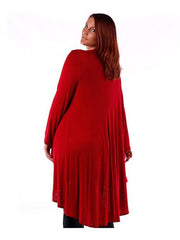Fall Essentials Plus Size High Low Draped Cardigan (4X-6X)