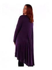 Fall Essentials Plus Size High Low Draped Cardigan (4X-6X)