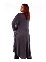 Fall Essentials Plus Size High Low Draped Cardigan (4X-6X)