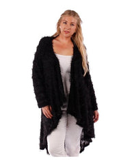 Fall Essentials Plus Size Open Front Fuzzy High Low Cardigan