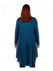 Fall Essentials Plus Size High Low Draped Cardigan (4X-6X)