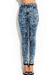 High-Waisted Acid Wash Jeans