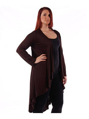 Fall Essentials Plus Size High Low Draped Cardigan (4X-6X)