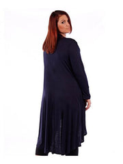 Fall Essentials Plus Size High Low Draped Cardigan (4X-6X)
