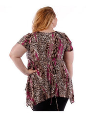 Fall Essentials Plus Size Draped Blouse With Ornate Gatherings (1X-6X)