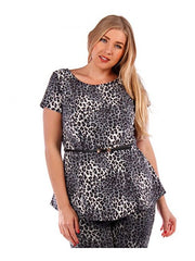 Fall Essentials Plus Size Printed Tunic With Belt