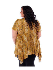 Fall Essentials Plus Size Draped Blouse With Ornate Gatherings (1X-6X)