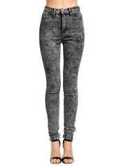 High-Waisted Acid Wash Jeans