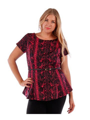 Fall Essentials Plus Size Printed Tunic With Belt
