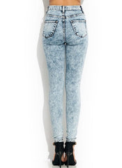High-Waisted Acid Wash Jeans