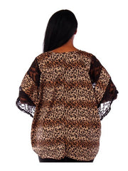 Fall Essentials Plus Size Lace Paneled Batwing Top
