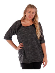 Fall Essentials Plus Size 3/4 Sleeve Heather Knit Top