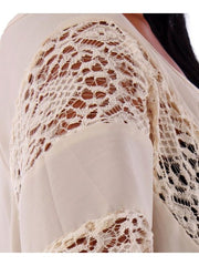 Fall Essentials Plus Size Lace Paneled Batwing Top