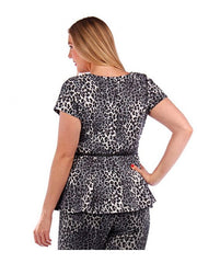 Fall Essentials Plus Size Printed Tunic With Belt