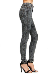 High-Waisted Acid Wash Jeans