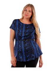 Fall Essentials Plus Size Printed Tunic With Belt
