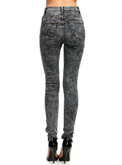 High-Waisted Acid Wash Jeans