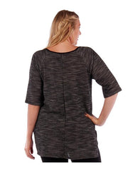 Fall Essentials Plus Size 3/4 Sleeve Heather Knit Top
