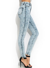 High-Waisted Acid Wash Jeans