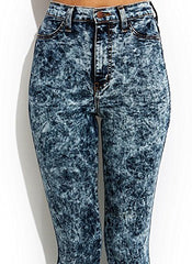 High-Waisted Acid Wash Jeans