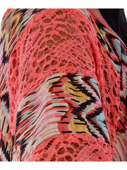 Fall Essentials Plus Size Lace Paneled Batwing Top