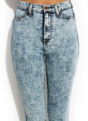 High-Waisted Acid Wash Jeans