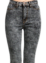 High-Waisted Acid Wash Jeans