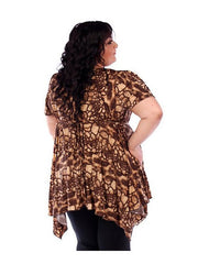 Fall Essentials Plus Size Draped Blouse With Ornate Gatherings (1X-6X)