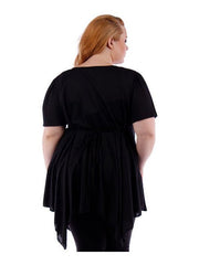 Fall Essentials Plus Size Draped Blouse With Ornate Gatherings (1X-6X)