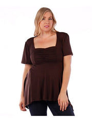 Fall Essentials Plus Size Draped Blouse With Ornate Gatherings (1X-6X)