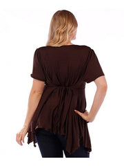 Fall Essentials Plus Size Draped Blouse With Ornate Gatherings (1X-6X)