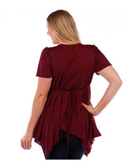Fall Essentials Plus Size Draped Blouse With Ornate Gatherings (1X-6X)
