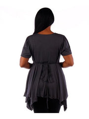 Fall Essentials Plus Size Draped Blouse With Ornate Gatherings (1X-6X)
