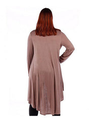 Fall Essentials Plus Size High Low Draped Cardigan (4X-6X)
