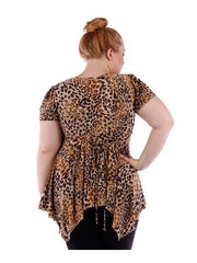 Fall Essentials Plus Size Draped Blouse With Ornate Gatherings (1X-6X)