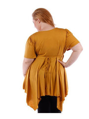 Fall Essentials Plus Size Draped Blouse With Ornate Gatherings (1X-6X)