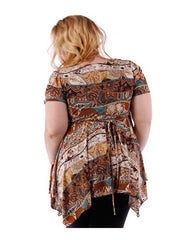 Fall Essentials Plus Size Draped Blouse With Ornate Gatherings (1X-6X)