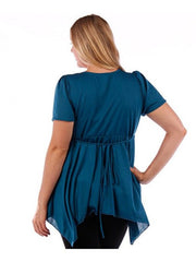 Fall Essentials Plus Size Draped Blouse With Ornate Gatherings (1X-6X)