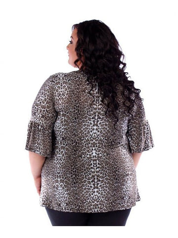 Fall Essentials Plus Size 3/4 Sleeve Printed Blouse (1X-6X)